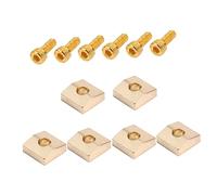 Toyvian 4sets Guitar Locking Nut Clamps Screws Electric Guitar for Tremolo Bridge Chrome Screw Caps for Electric Clamps for Locking Nut Blocks