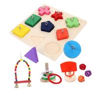 Toyvian 4sets Parrot Training Toy Set Colorful Intelligent Toys for Chewing and Basketball Rings Essential for Bird Physical Activity and Mental Health Great for All Caged Birds