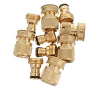 Toyvian 5 Pairs Brass Garden Hose Quick Connectors Male Female Couplers Leak-Resistant Water Hose Fittings for Outdoor Irrigation Car Washing Patio Cleaning