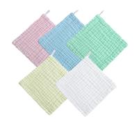 Toyvian 5 Pcs Cotton Baby Washcloths for Toddlers, Soft Absorbent Face Cloths Comfortable and Safe for Baby's Skin, for Holiday Or Christmas Gifts