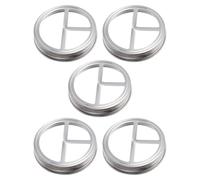 Toyvian 5 Pcs Wide Mouth Jar Toothbrush Holder Lid Toothpaste Jar Lid 86mm round 304 Stainless Steel Minimalist Sturdy Material Protects Toothbrush and Toothpaste for Bathroom