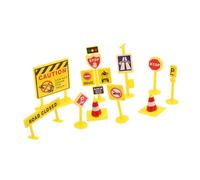 Toyvian 5 set Simulation Road Signs Miniature Traffic Signage DIY Scene Accessories for Educational Play and City Model Decoration
