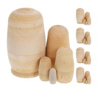Toyvian 5 Sets Blank Wooden Nesting Dolls: Matryoshka For Diy Painting - Unfinished Wooden Dolls For Family Bonding & Artistic Expression