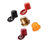 Toyvian 5 Sets Dice Cups Anti-cheating Dice Box with Cover and 5 Dices Thick Abs Material Black Red Orange Golden for Bar Funny Game