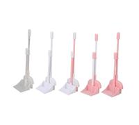 Toyvian 5 Sets Miniature Dollhouse Cleaning Accessories Safe Broom and Dustpan Set with Rounded Edges Realistic Small Scale Broom for Dollhouse Decoration and Role Play