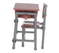Toyvian 5 Sets Miniature School Furniture Set Dollhouse Desk and Chair Models for Creative Design for Educational Props and Imaginative Arrangements