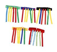 Toyvian 5 Sets Pull Tail Game Training Equipment Outdoor Sensory Reaction Belts for Team Exercise with Bright Oxford Cloth and Stainless Steel Design