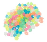 Toyvian 500pcs Glow the Dark Resin Rhomboid Stones with Uniform Particle Sizing, Easy Application Decorative Garden Stones for Patio Walkway Landscaping and Aquarium Decoration