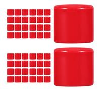 Toyvian 50pcs 8mm Solid Red Bird Leg Rings No Number Pigeon Identification Bands for Quail, Doves and Small Poultry Health Supplies