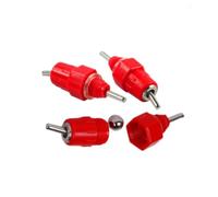 Toyvian 50pcs Automatic Chicken Water Feeder Red Head Connector Steel Ball Poultry Drinker for Farm Coop Use