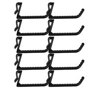 Toyvian 50pcs Black Plastic Nail-Free Grid Hooks for Wire Storage Rack, 5cm Wave-Shaped Wall Display Hangers for ’ Rooms, Home Organization and Retail Shelving