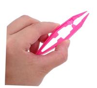 Toyvian 50pcs Colorful Flat Tip Plastic Tweezers for Mini Craft Beading Tools with Comfortable for Beads for Jewelry Making and DIY Projects