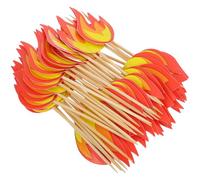 Toyvian 50pcs Fire Cupcake Toppers Cake Picks Firefighter Theme Cake Decorations Party Supplies for Birthday Decorating