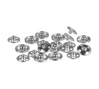 Toyvian 50pcs Metal Snap Fasteners Press Stud Buttons Silver 20l (12.5mm) Sewing Closures for Clothing DIY Craft Coat Shirt Jacket