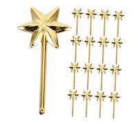 Toyvian 50pcs Mini Hexagram Crafts Wands for Diy Decoration, Gold Plastic Hexagram Sticks, Portable Tiny Wands for Festival Crafts and Novelty Uses