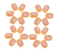Toyvian 50pcs Miniature Resin Coconut Bread Food Models Realistic Small Artificial Bread Decor for DIY Dollhouse Home Charm Simulation Pastries