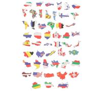 Toyvian 50Pcs National Flag Stickers Waterproof Removable PVC Decals for Luggage, Car, Notebook, and More