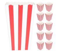 Toyvian 50pcs Paper Popcorn Boxes Charming Stripy Design for Birthday Party and Events, Versatile Paper Containers Convenient Portability for Snacks and Cotton Candy