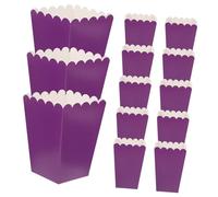 Toyvian 50pcs Purple Foldable Paper Popcorn Boxes Snack Holders Greaseproof Candy and Cookie Containers for Wedding Party Movie Night Treats