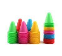 Toyvian 50pcs Roller Skating Training Cones Roadblock Cups for Agility Skill Practice Durable Non Cracking Skating Markers with Wind Resistant Design Random Colors Random Color