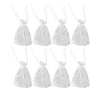 Toyvian 50pcs Silver Organza Drawstring Pouches for Jewelry Storage Wedding Favors Party Decorations DIY Gift Bags with Ribbon Closure