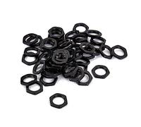 Toyvian 50pcs Zinc Alloy Thin Nut for Guitar and Bass Socket Jack Inner Black Replacement for Instruments