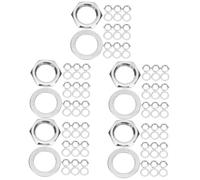 Toyvian 50sets Guitar Nuts Alloy Washers for Electric Guitar Replaceable Parts Jack Socket Connector Nuts Gaskets for Usage