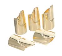 Toyvian 5pcs Adjustable Punk Metal Nail Rings for Women Sturdy Fingernail Protectors with Detachable Claw Charms Smooth Polished Finish Versatile Halloween Party Cosplay Jewelry