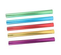 Toyvian 5pcs Aluminum Alloy Relay Race Baton Lightweight Antiskid Electroplated Track Sticks with Ergonomic Design and High Visibility Colors for Sprint Competitions and Athlete Relay