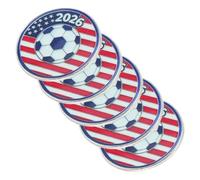 Toyvian 5pcs American Flag Soccer Pins Lightweight Enamel Brooches for Backpack Jersey Supporters Football Game Collectible Badge Festival Souvenir