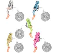 Toyvian 5pcs Aquarium Floating Diver Ornaments Set, Multi-color Decorative Fish Tank Divers, Floating Aquarium Decor for Fish Tanks and Water Aquatic Scenery