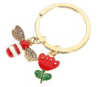 Toyvian 5pcs Bee Keyring Pendant Cute Flower Design Bag Charm for Women Keychain for Handbags Backpacks and Luggage Accessories