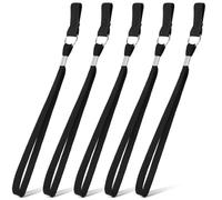 Toyvian 5pcs Black Nylon Walking Stick Wrist Straps for Trekking Poles and Walking Canes, Anti-lost Lanyards with Loops for Crutch Accessories, Suitable for Elderly Mobility and Hiking Use
