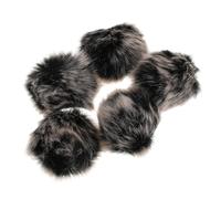 Toyvian 5pcs Black Windproof Microphone Wind Muff with Imitation Rabbit, Portable Furry Mic Cover for Outdoor Recording and Public Speaking with High-efficiency Noise Reduction