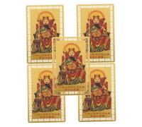 Toyvian 5pcs Chinese Feng Shui Amulet Cards for Protection and Success Traditional Year Snake Metal Luck Decor for Home Office Car Vintage Tai Sui Gold Cards with Cultural Heritage and