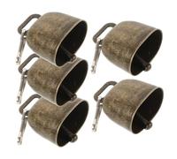 Toyvian 5pcs Cow Bell Retro Metal Bells for Cattle Sheep Pets Sound Decor for Outdoor Use for Hiking and Diy Craft Projects
