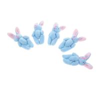 Toyvian 5pcs Easter Bunny Dolls Soft Short Plush Mini Bunny with Adorable Design and Comfortable Touch, Party Favors and Wedding Cake Toppers for Boys Teens