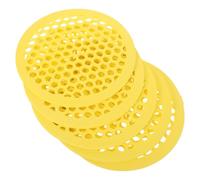 Toyvian 5pcs Floating Bee Watering Station with Microporous Platform and Drowning-proof Design, Yellow Eva Material Floating Island for Garden Pots and Outdoor Feeding