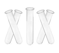 Toyvian 5pcs Glass Plant Propagation Test Tube Vase Set for Herbs and Cuttings, Hydroponic Water Propagating Tubes round Bottom and Rim, for Indoor and Office Decorative Use