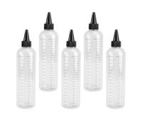 Toyvian 5pcs Graduated Bottles Scale and Press Type Dispensing for Small Liquid Bottles and Refillable for Travel