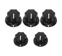 Toyvian 5pcs Guitar Knobs Metal: Volume Control Knobs For Bass And Electric Guitar - Tone Adjustment Potentiometer Caps Replacement - Potentiometer Top Hat