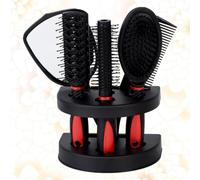 Toyvian 5pcs Hair Comb Set, Comb Mirror Set, Plastic Red Portable Hair Styling Kit, Anti-static, Lightweight, for Home and Salon