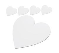 Toyvian 5pcs Heart Shape Cotton Canvas Boards 20x20cm Acrylic Painting Panels for Artists Students Beginners, Small Stretched Canvas Drawing Boards for Oil Painting and Art Sketching