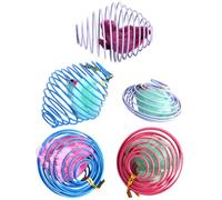 Toyvian 5pcs Interactive Cat Mouse for Indoor Cats and Kittens Plush and Iron Material for Solitary Play Rolling Pet Spring Set Random Color