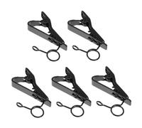 Toyvian 5pcs Iron Microphone Lapel Clips with Easy Installation and Anti-slip Design, Suitable for Live Streaming and Video Recording, Black Microphone Clip Set for Secure Fixing