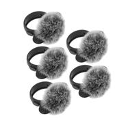 Toyvian 5pcs Lavalier Microphone Cover Furry Windscreen Lapel Microphone Wind Muff Noise Cancelling Protective Cover for Interview