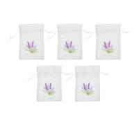Toyvian 5pcs Lavender Sachet Bags Drawstring Portable Empty Storage Pouches 10x14cm Embroidered Canvas for Wardrobe Closet Fragrance and Home Scents