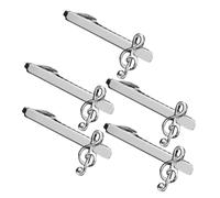 Toyvian 5pcs Mens Tie Clips with Musical Note Design Metal Construction for Strong Grip Artistic Business and Casual Accessories Stylish Office and Meeting Use