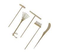 Toyvian 5pcs Micro Smoothing Rake Bamboo Home Office Feng Shui Mini Gardening Supplies for Fine Sand Landscape