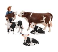 Toyvian 5pcs Mini Cattle Figurines: Simulated Cattle Realistic PVC Cow Figurines Simulation Cow Model Miniature Farm Animals Figures Learning Toy